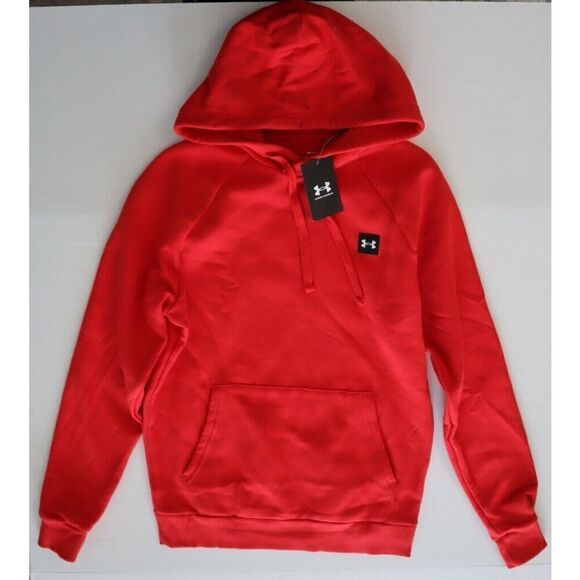 Under Armour 1357092-600 Men's Sz Small Red UA Rival Fleece LC Logo Hoodie - Picture 6 of 8